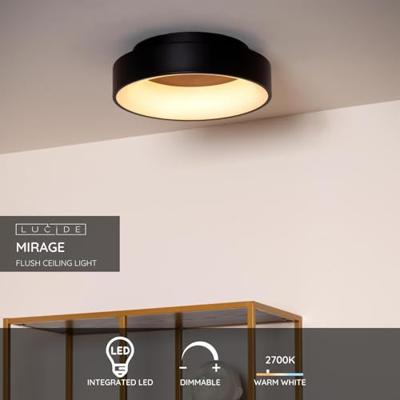Lucide MIRAGE - Plafonnière - Ø 38 cm - LED Dimb. - 1x22W 2700K - Zwart - thumbnail