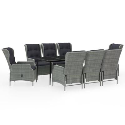 9-delige Tuinset lichtgrijs