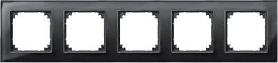 Merten 489503 Afdekking Frame 5-voudig System M, M-Plan Zwart 1 stuk(s)