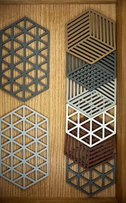 Zone - Hexagon - Onderzetter Olive Green