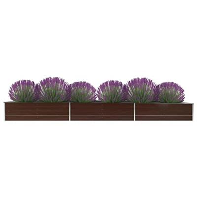 VidaXL Plantenbak verhoogd 480x80x45 cm gegalvaniseerd staal bruin