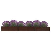 VidaXL Plantenbak verhoogd 480x80x45 cm gegalvaniseerd staal bruin - thumbnail