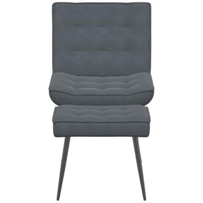 Relaxstoel met voetenbank fluweel donkergrijs