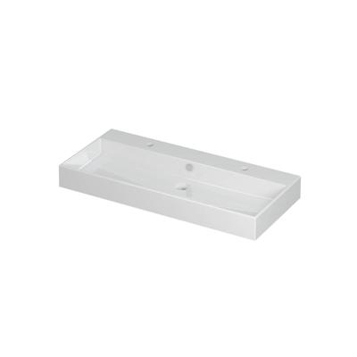INK Unlimited Wastafel Porselein met 2 Kraangaten - 1000x450x110 mm - Glans Wit