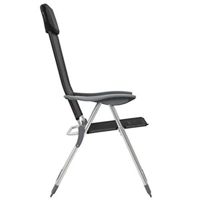 Campingstoelen inklapbaar aluminium zwart 4 st - thumbnail