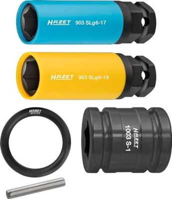 HAZET Krachtdopsleutelset 903SLG6/5 · 1/2 inch (12,5 mm) vierkant hol, 24 mm buitenzeskant · Buiten-zeskant-tractieprofiel · 5-delig · 17 · 19 HAZET Krachtdopsleutelset 903SLG6/5 · 1/2 inch (12,5 mm) vierkant hol, 24 mm buitenzeskant · Buiten-zeskant-tractieprofiel · 5-delig · 17 · 19