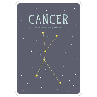 Milestone poster sterrenbeeld Kreeft (ENG) A4 formaat papier grijs/beige
