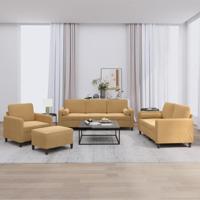 4-delige Loungeset met kussens fluweel bruin - thumbnail