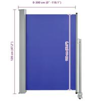 VidaXL Tuinscherm uittrekbaar 120x300 cm blauw - thumbnail