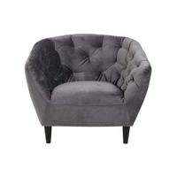 Fauteuil 'Loes' Velvet, kleur donkergrijs - thumbnail