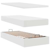 Ottoman bed met matrassen 180x200cm kunstleer wit - thumbnail