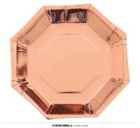 Rosé Gouden Partybordjes 23cm (6st) - thumbnail