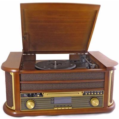 INOVALLEY RETRO29E-N HiFi-installatie, vinyl, retrostijl, Bluetooth 5.0-2 x 20 W, cd-speler / K7 audio, FM-radio, USB 2.0-poort