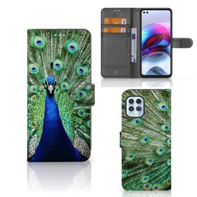 Motorola Moto G100 | Telefoonhoesje | Met pasjeshouder | Pauw