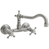 Wastafelkraan Muurbevestiging Mengkraan Hoog Sapho Antea Zilver - thumbnail