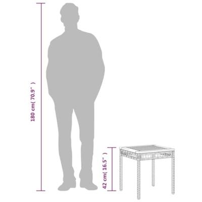 Tuintafel 38x38x42 cm poly rattan en acaciahout zwart Tuintafel 38x38x42 cm poly rattan en acaciahout zwart