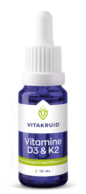Vitakruid Vitamine D3 & K2 (MenaQ7®) met druppelpipet 10