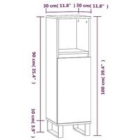 Badkamerkast 30x30x100 cm bewerkt hout bruineikenkleurig - thumbnail