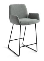 Jesper Home Misaki barkruk H65 Breezy Blue slide black - thumbnail