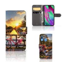 Samsung Galaxy A40 | Flip Cover | Amsterdamse Grachten - thumbnail