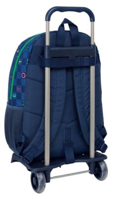 Schoolrugzak met Wielen Benetton Damero Marineblauw 30 x 46 x 14 cm