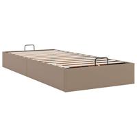 Bedframe zonder matras 90x190 cm kunstleer cappuccinokleurig - thumbnail