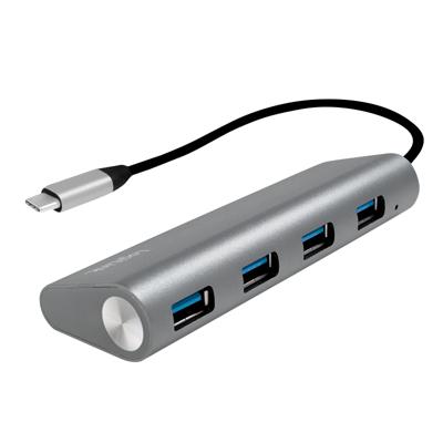 LogiLink UA0309 USB 3.0 hub (3.1 Gen 1) Type-C 5000Mbit/s Grijs 4 poorten