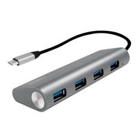 LogiLink UA0309 USB 3.0 hub (3.1 Gen 1) Type-C 5000Mbit/s Grijs 4 poorten - thumbnail