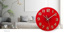 Ronde wandklok | Diameter 30 cm | Eenvoudig te lezen cijfers | Helder-rood Ronde wandklok | Diameter 30 cm | Eenvoudig te lezen cijfers | Helder-rood