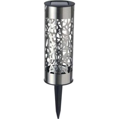 GALIX G4445 roestvrijstalen zonneterminal - Te installeren of te planten - H28cm - Warm wit