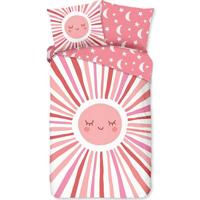 Good Morning Kinderdekbedovertrek "zon, maan en sterren" - Roze - (140x200/220 cm) - Katoen - thumbnail