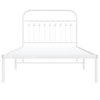 Bedframe met hoofdbord metaal wit 100x190 cm - thumbnail