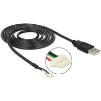 Delock USB-kabel USB 2.0 USB-A stekker, Shrouded header 4-polig 1.50 m Zwart 95986 - thumbnail