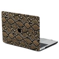Lunso MacBook Pro 16 inch (2019) Leren cover hoes - case - Snake Pattern Brown - thumbnail