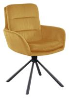 Artistiq Draaibare Eetkamerstoel 'Lashon' Rib, kleur Goud - thumbnail