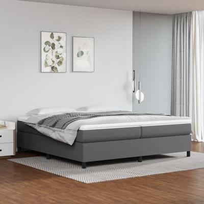 Boxspring met matras kunstleer grijs 200x200 cm