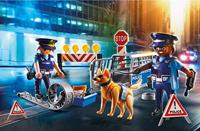 PLAYMOBIL 6878 Politieblokkade, Stadsactie, Bevat een politieblokkade met politiehond en diverse accessoires, voor kinderen vanaf 4 jaar. - thumbnail