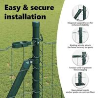 VidaXL Hek met paal groen 0,8 x 25 m staal en pvc - thumbnail