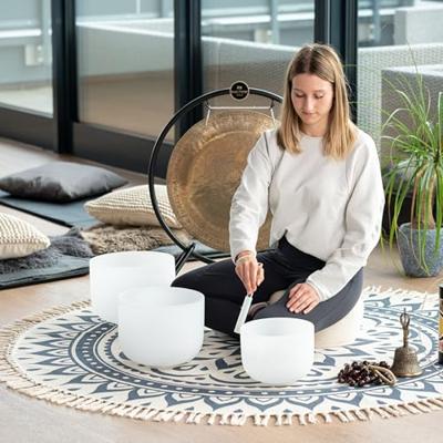 Meinl CSBM12F3 Crystal Singing Bowl White-Frosted klankschaal 12 inch toon F3