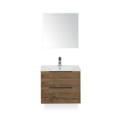 Seville Badmeubelset 60 cm - Tabacco Edge greep - Wastafel Enjoy - met Spiegel