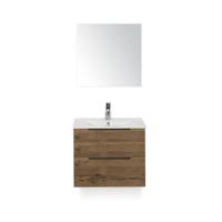Seville Badmeubelset 60 cm - Tabacco Edge greep - Wastafel Enjoy - met Spiegel - thumbnail