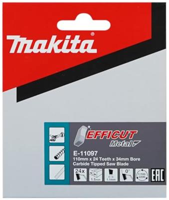 Makita Cirkelzaagblad voor Betonstaal | Efficut | Ø 110mm Asgat 34mm 24T - E-11097 - thumbnail