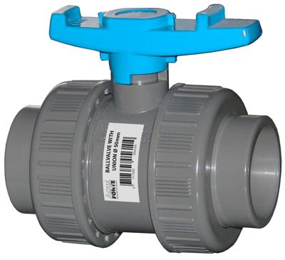 PVC kogelkraan met dubbele wartel - 50 mm PVC kogelkraan met dubbele wartel - 50 mm