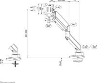 Neomounts DS70PLUS-450BL1 Monitorarm 17-49" - gasveer - Topfix - 180°-stop - thumbnail