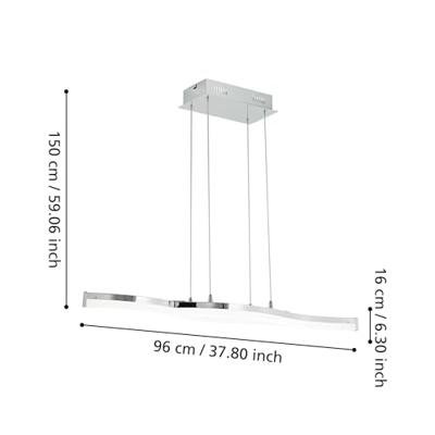 Eglo Moderne hanglampLasana 2 chroom - 96101