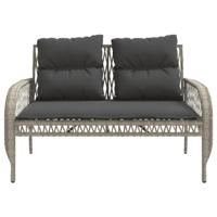 4-delige Loungeset met kussens poly rattan lichtgrijs - thumbnail