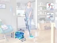 Leifheit 52102 clean twist disc mop compleet systeem met wieltjes blauw - thumbnail