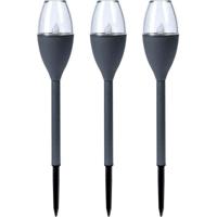 Tuinfakkelset op zonne-energie Progarden Donker grijs 21 x 8 x 31 cm Plastic - thumbnail