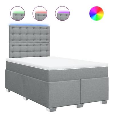 Boxspring met matras stof lichtgrijs 120x190 cm