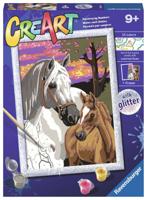 Ravensburger creart sunset horses - thumbnail